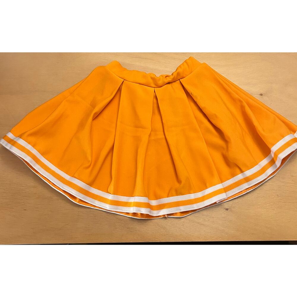 Womens or Girls Cheer Skirt Orange White size Xxs Waist 9.5” Across